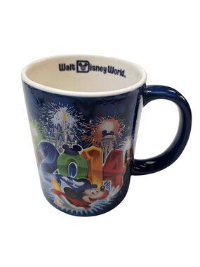 Walt Disney World 2014 Mickey Mouse Ceramic Mug With Fireworks & Castle Design